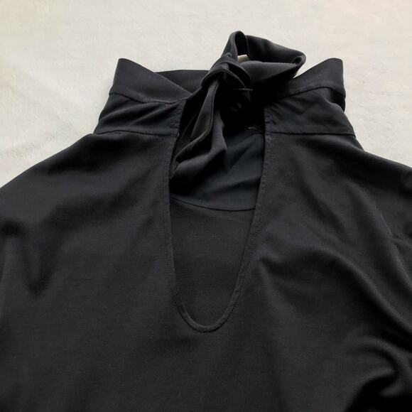 Cos small black high neck tie in the back long sleeve keyhole back top - Picture 9 of 9